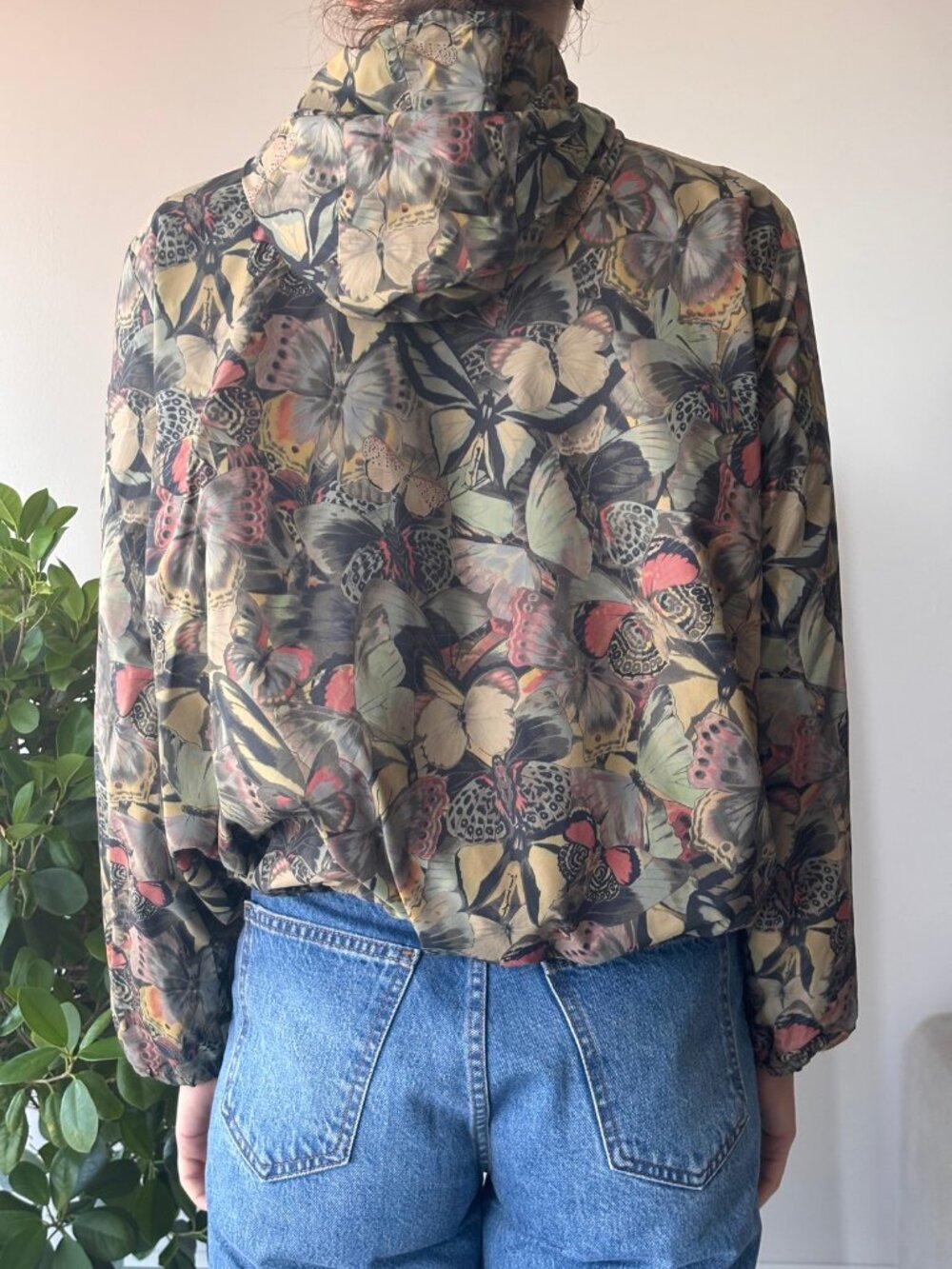 Valentino Butterfly Print Hooded Windbreaker Jacket – Women's S - Picture 3 of 4